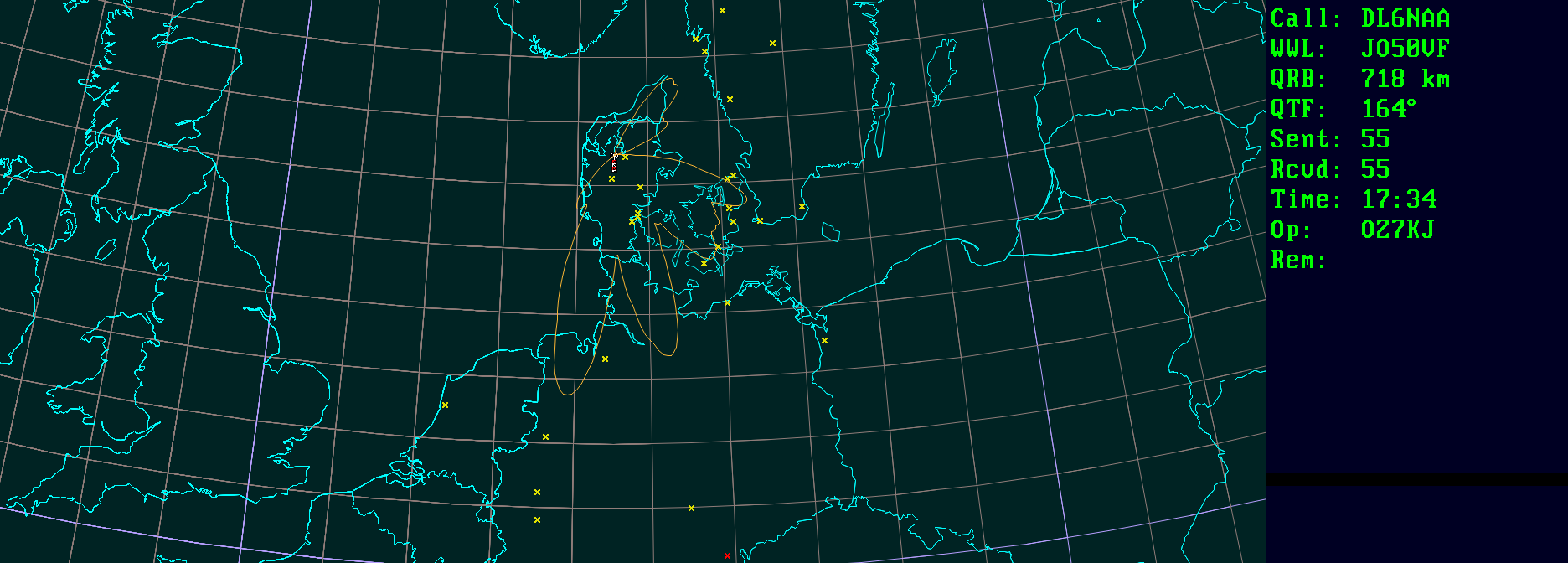 Polar map for 432 MHz