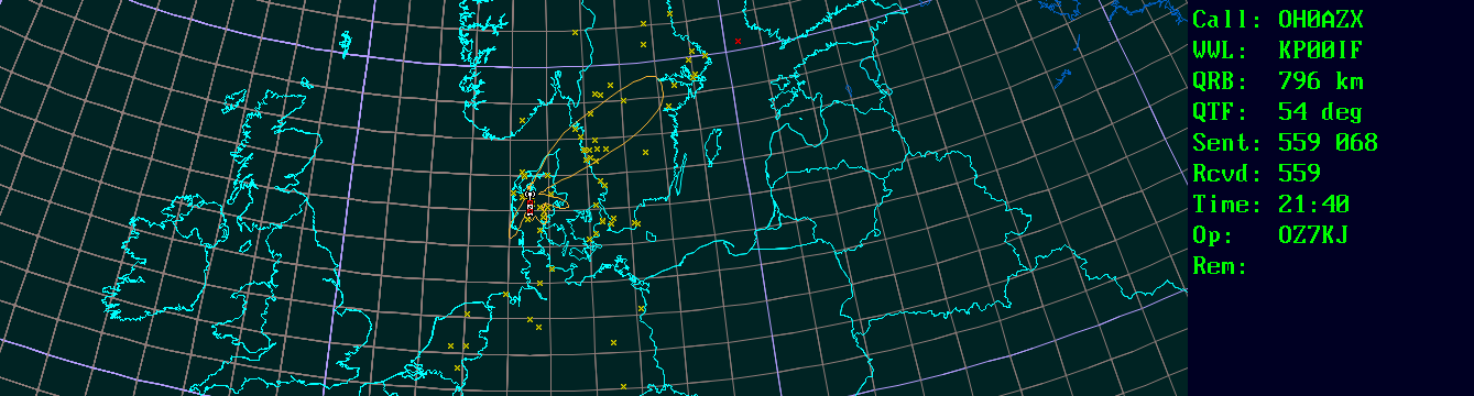 Polar map for 144 MHz