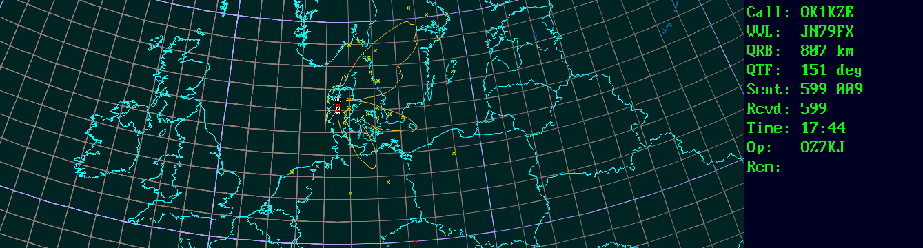 Polar map for 435 MHz