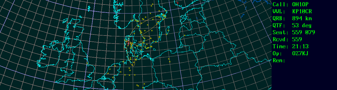 Polar map for 145 MHz