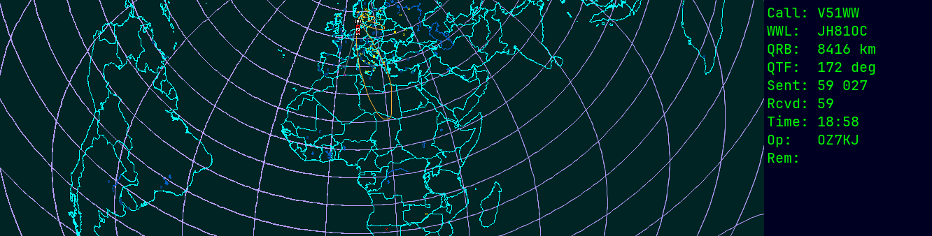 Polar map for 50 MHz