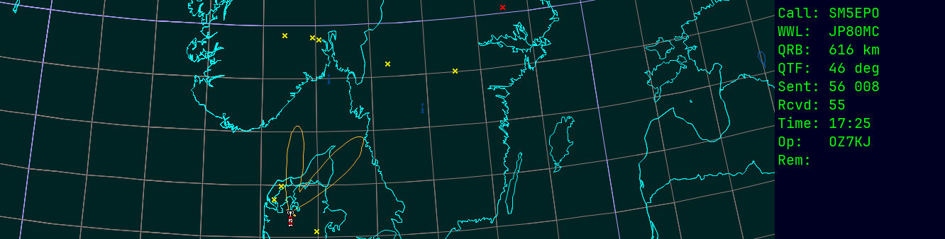 Polar map for 50 MHz